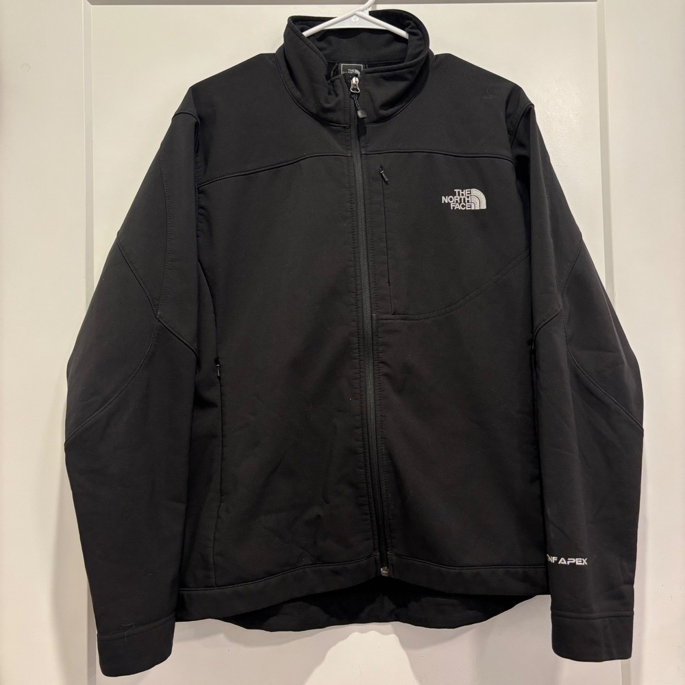The North Face Apex Softshell Jacket Black Full Zip Lifetouch Logo Womens XL
